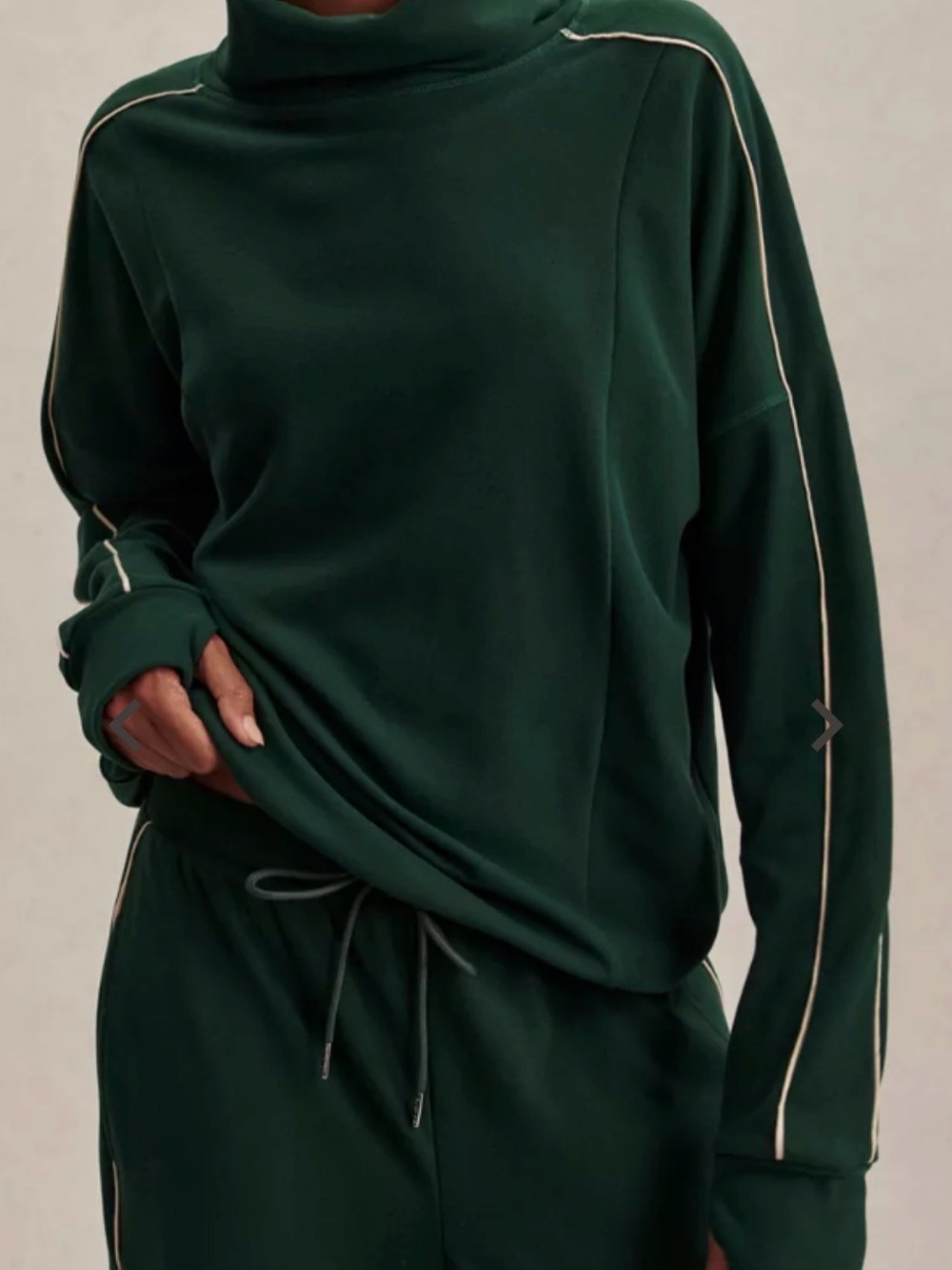 Varley Ariana High Neck Midlayer Pullover Forest Green XS